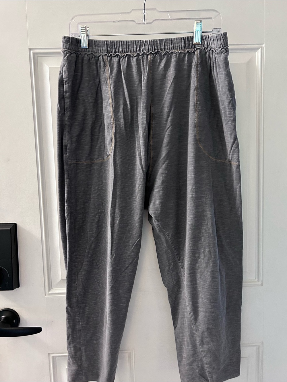 Free People Gray Elastic-Waist Jogger Pants
